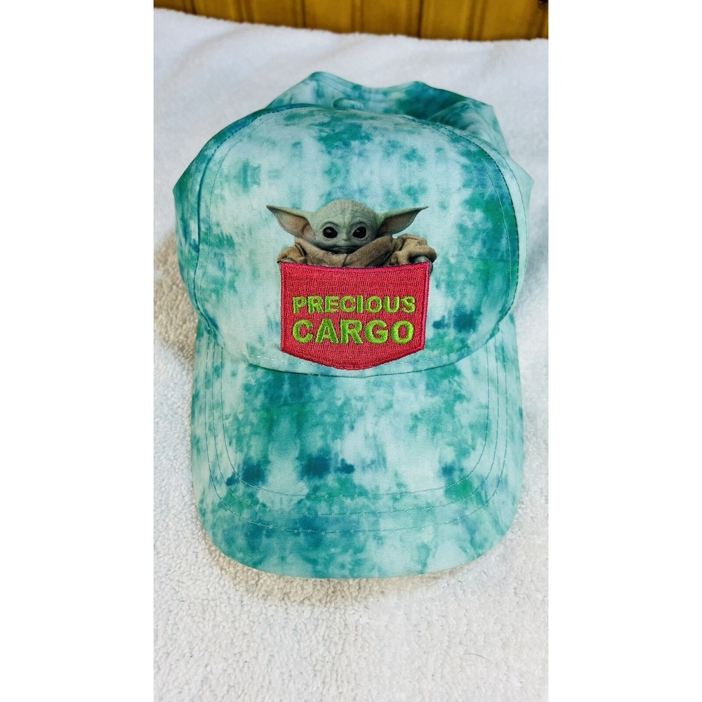 Star Wars Baby Yoda Youth Baseball Cap Hat Adjustable Teal Green Tie Dyed Look